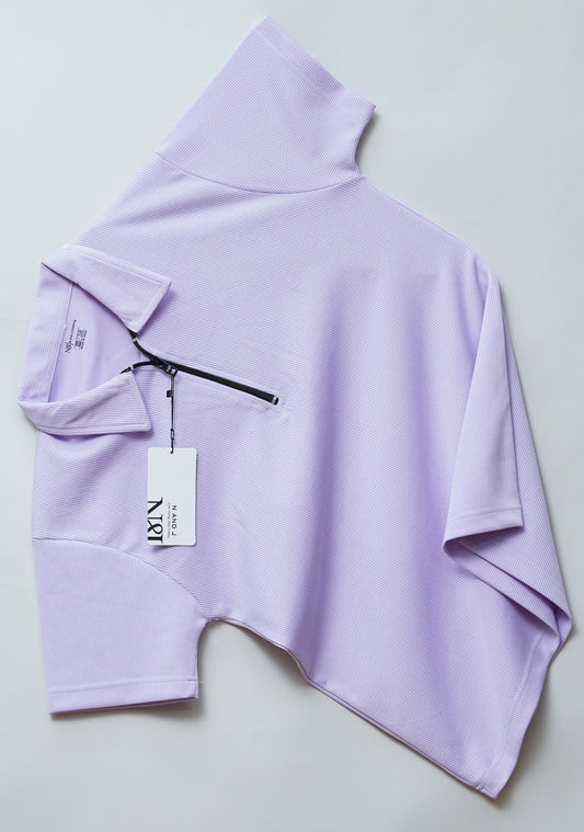 Lavender Zipper Polo T Shirt