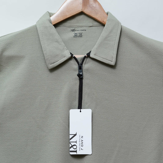 Dark Pista Zipper Polo T Shirt