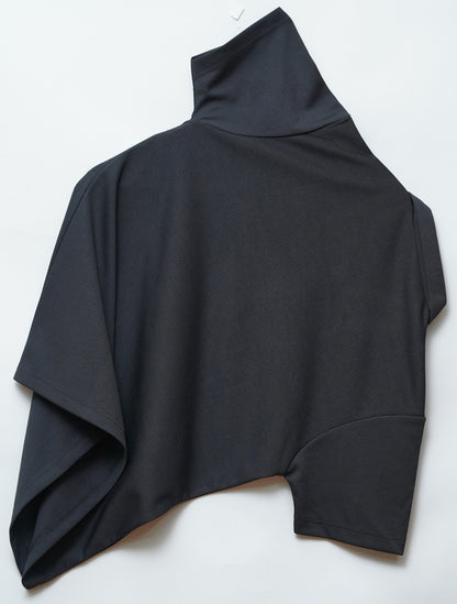 Black Zipper Polo T Shirt