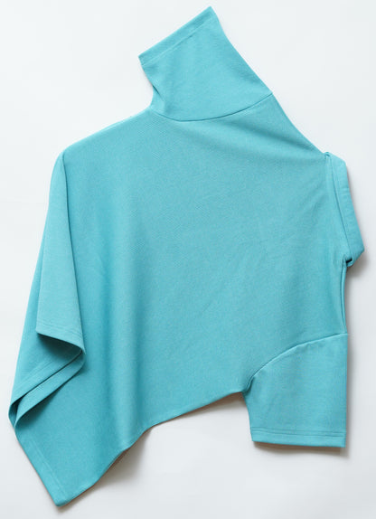 Teal Zipper Polo T Shirt