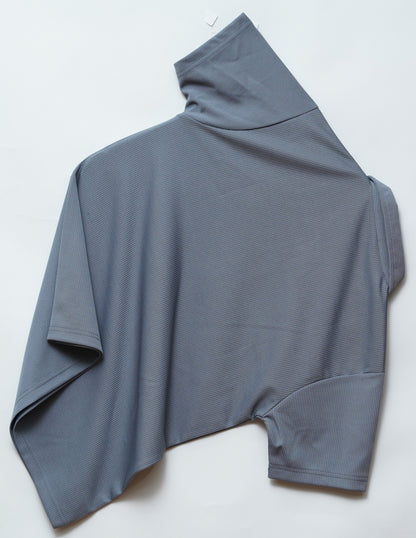 Dark Grey Zipper Polo T Shirt