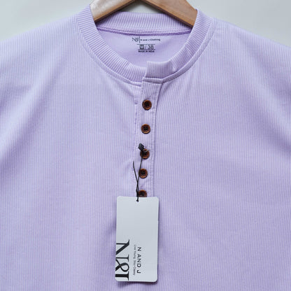 Lavender | Premium Henley Neck | Polo T-Shirt