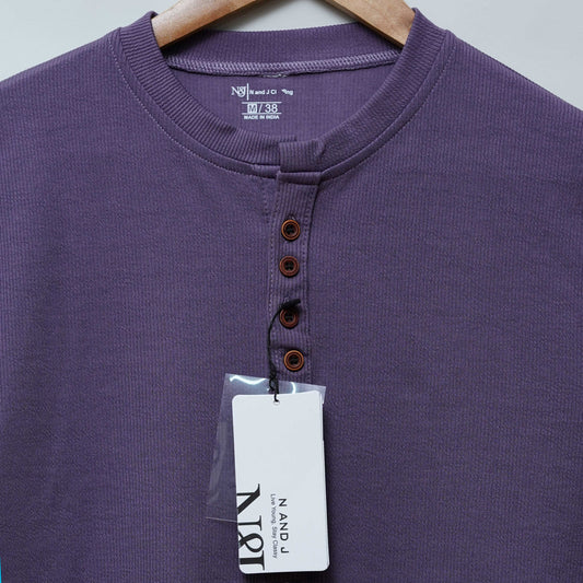 Dark Wine | Premium Henley Neck | Polo T-Shirt