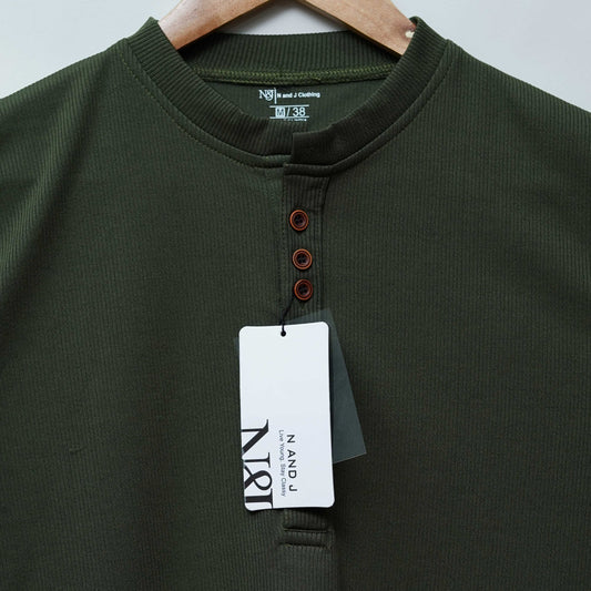 Green | Premium Henley Neck | Polo T-Shirt
