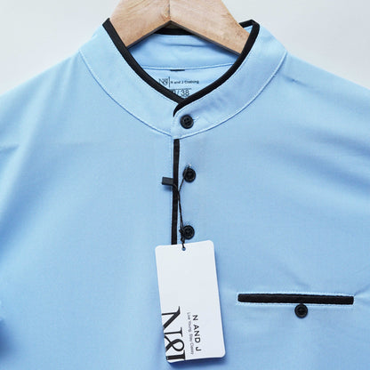 Sky | Henley Neck T-Shirt | PocketCut