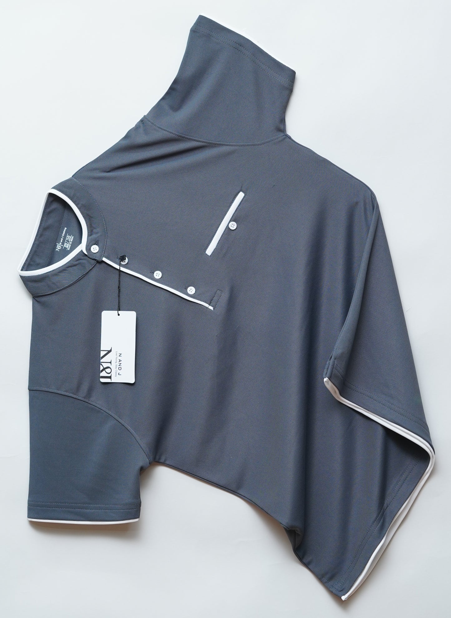 Dark Grey | Henley Neck T-Shirt | PocketCut