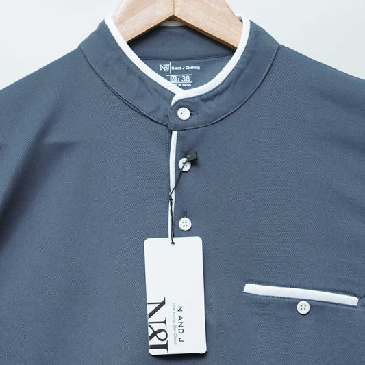 Dark Grey | Henley Neck T-Shirt | PocketCut