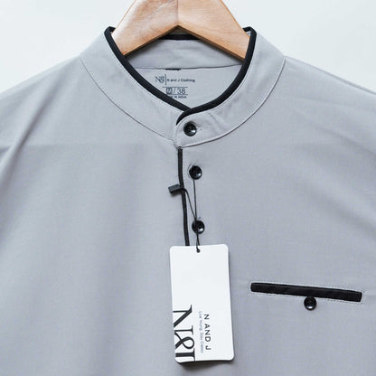 Grey | Henley Neck T-Shirt | PocketCut