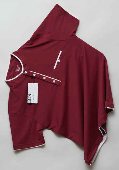 Maroon | Henley Neck T-Shirt | PocketCut