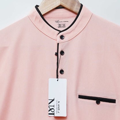 Peach | Henley Neck T-Shirt | PocketCut