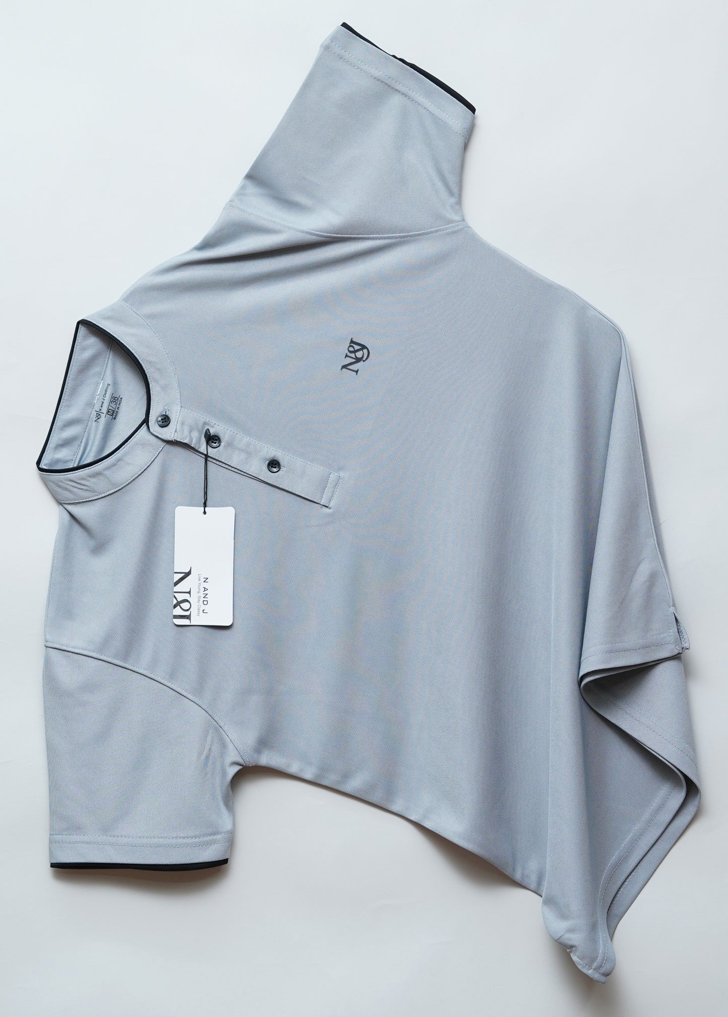 Grey | Solid Henley Neck | Polo T-Shirt