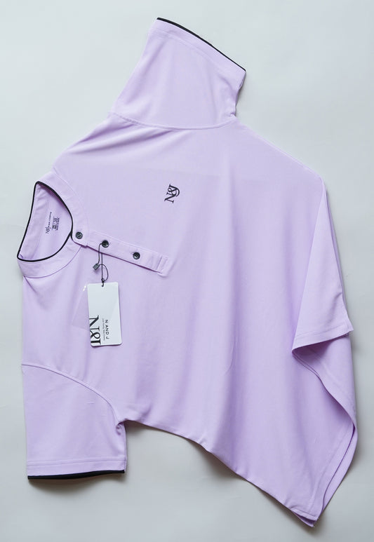 Lavender | Solid Henley Neck | Polo T-Shirt