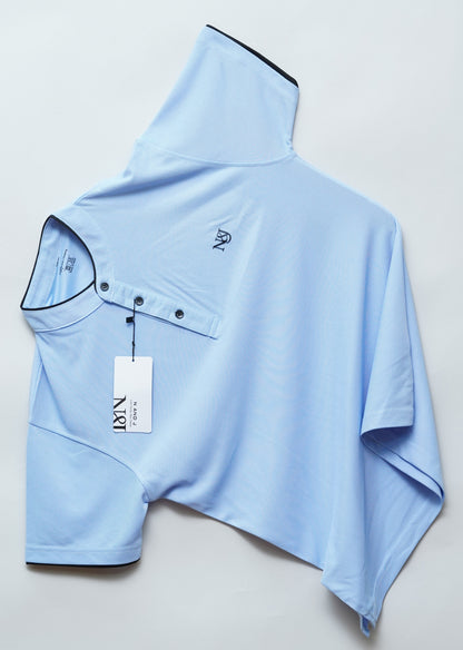 Sky | Solid Henley Neck | Polo T-Shirt