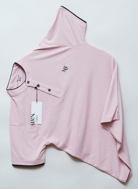 Rose Gold | Solid Henley Neck | Polo T-Shirt