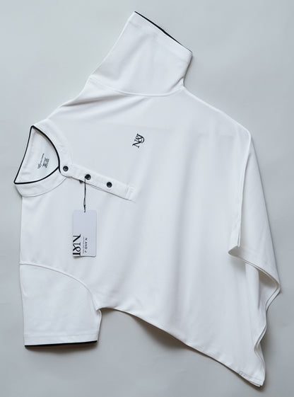 White | Solid Henley Neck | Polo T-Shirt