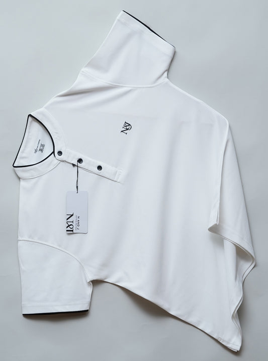 White | Solid Henley Neck | Polo T-Shirt