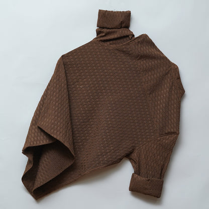 Coffee | Geometric Pattern | Mandarin Collar Shirt