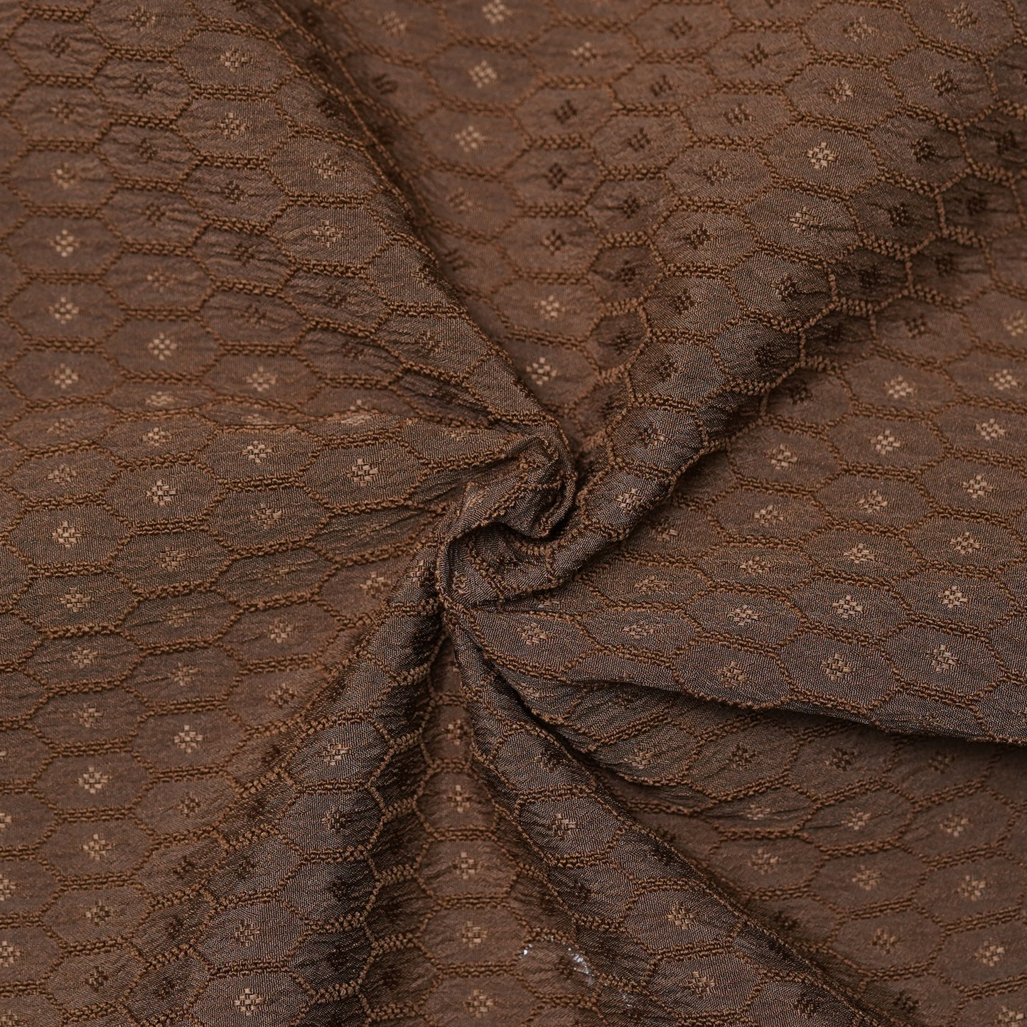 Coffee | Geometric Pattern | Mandarin Collar Shirt