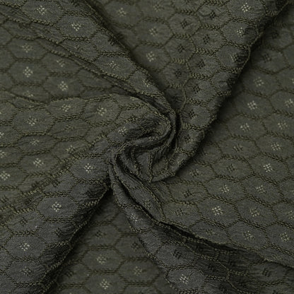 Olive Green | Geometric Pattern | Mandarin Collar Shirt