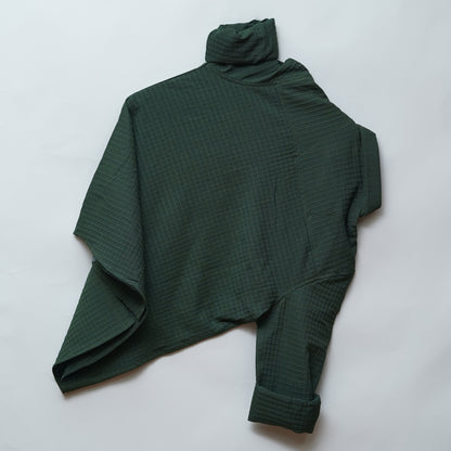 Green| Grid Pattern Shirt | Waffle Knit