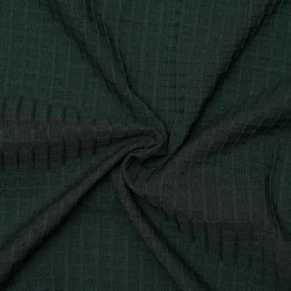 Green| Grid Pattern Shirt | Waffle Knit