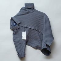 Grey | Grid Pattern Shirt | Waffle Knit