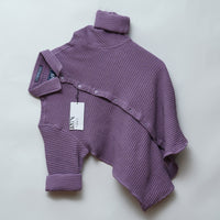 Purple | Grid Pattern Shirt | Waffle Knit