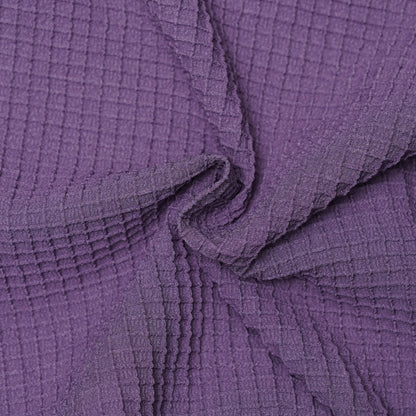 Purple | Grid Pattern Shirt | Waffle Knit