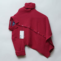 Maroon | Grid Pattern Shirt | Waffle Knit
