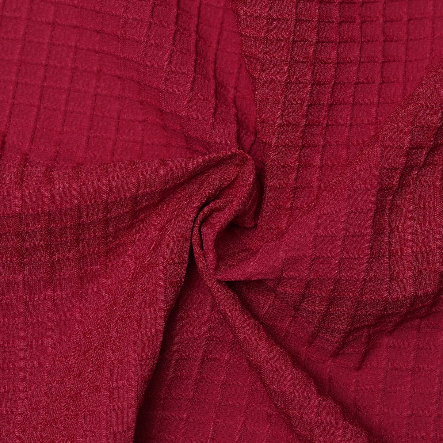 Maroon | Grid Pattern Shirt | Waffle Knit