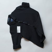 Black | Grid Pattern Shirt | Waffle Knit