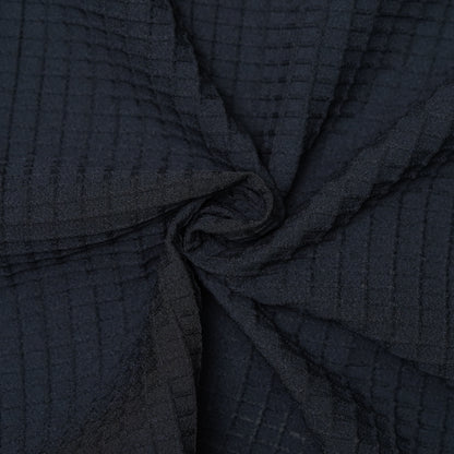 Black | Grid Pattern Shirt | Waffle Knit