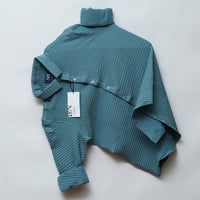Teal | Grid Pattern Shirt | Waffle Knit