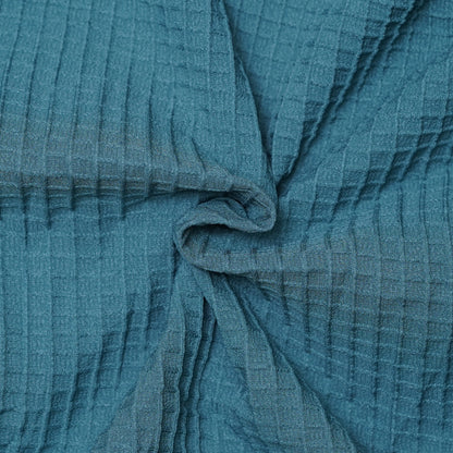 Teal | Grid Pattern Shirt | Waffle Knit