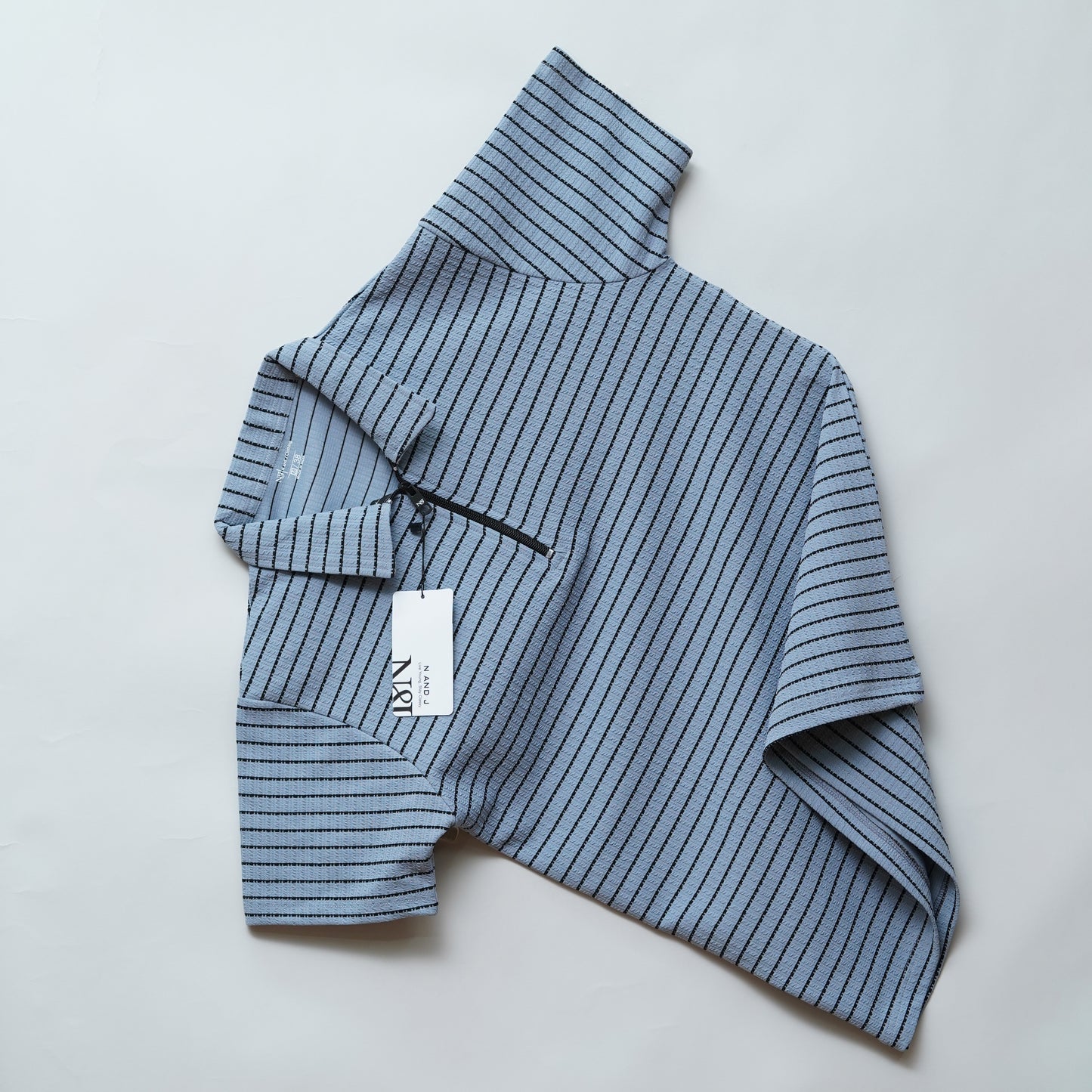 Light Teal | Premium Camelet Checks | Polo Zipper T-Shirt