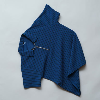 Blue | Premium Camelet Checks | Polo Zipper T-Shirt