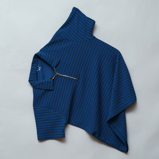 Blue | Premium Camelet Checks | Polo Zipper T-Shirt