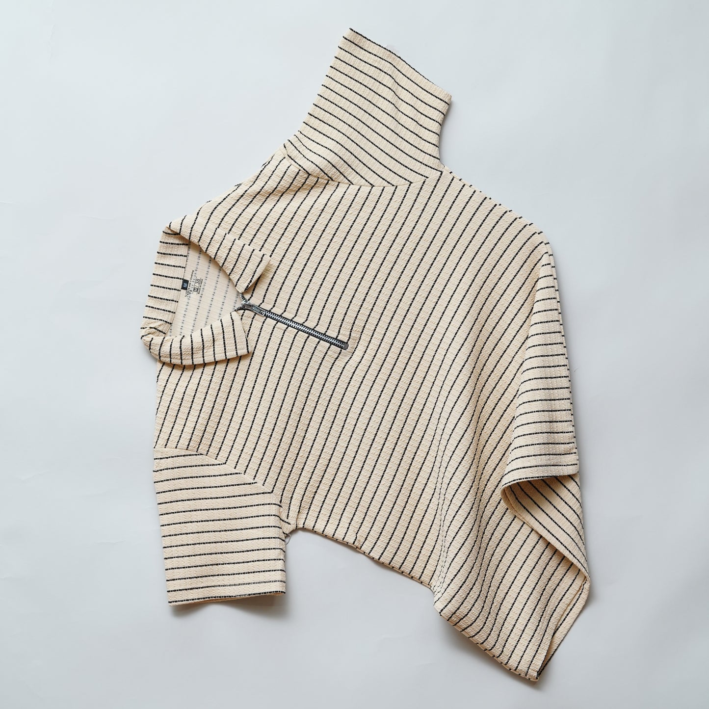 Cream | Premium Camelet Checks | Polo Zipper T-Shirt
