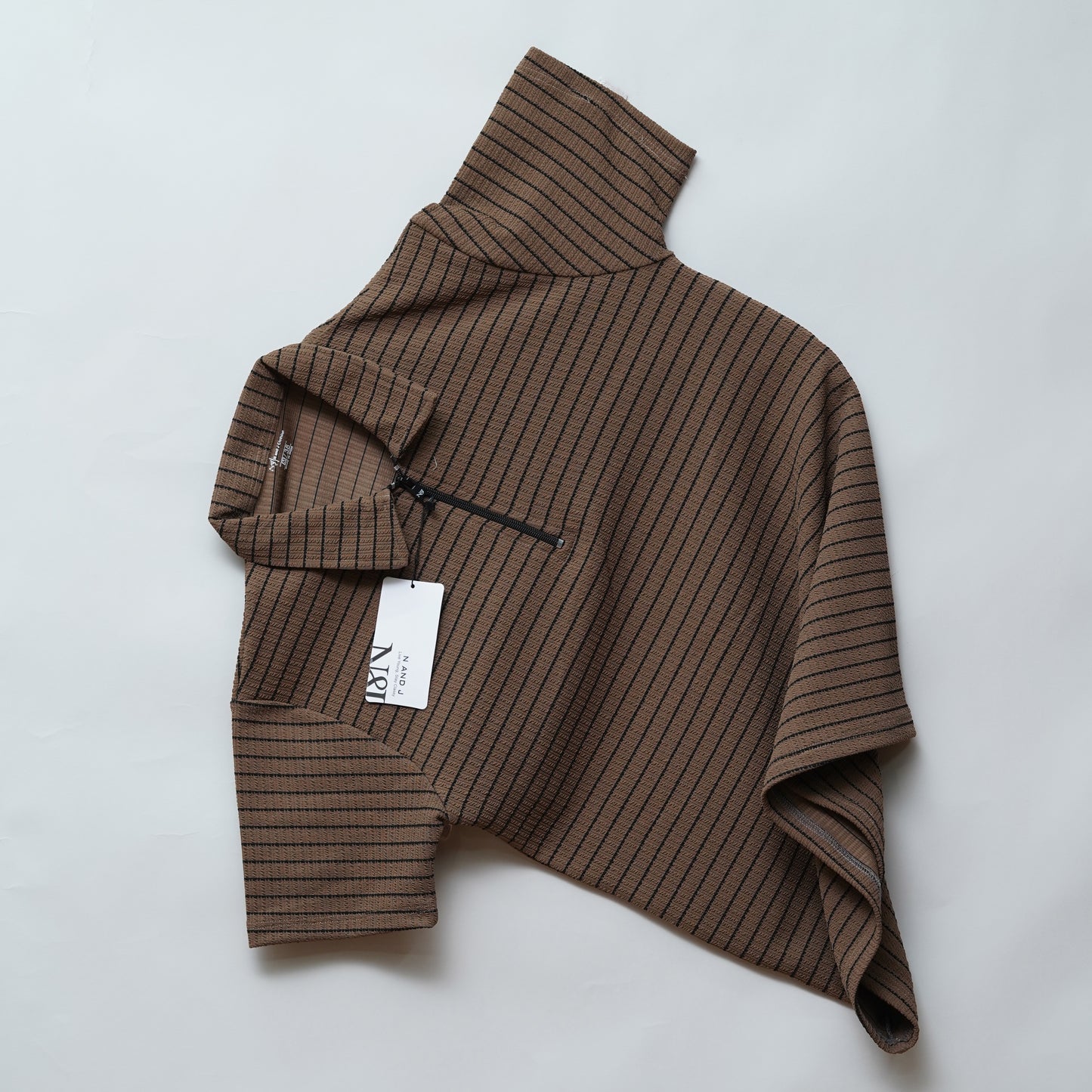 Coffee | Premium Camelet Checks | Polo Zipper T-Shirt