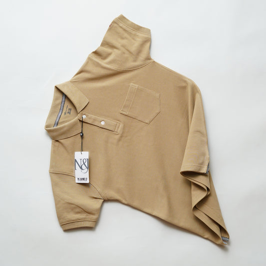 Khaki | Solid Polo T-Shirt | Regular Slim Fit Cotton