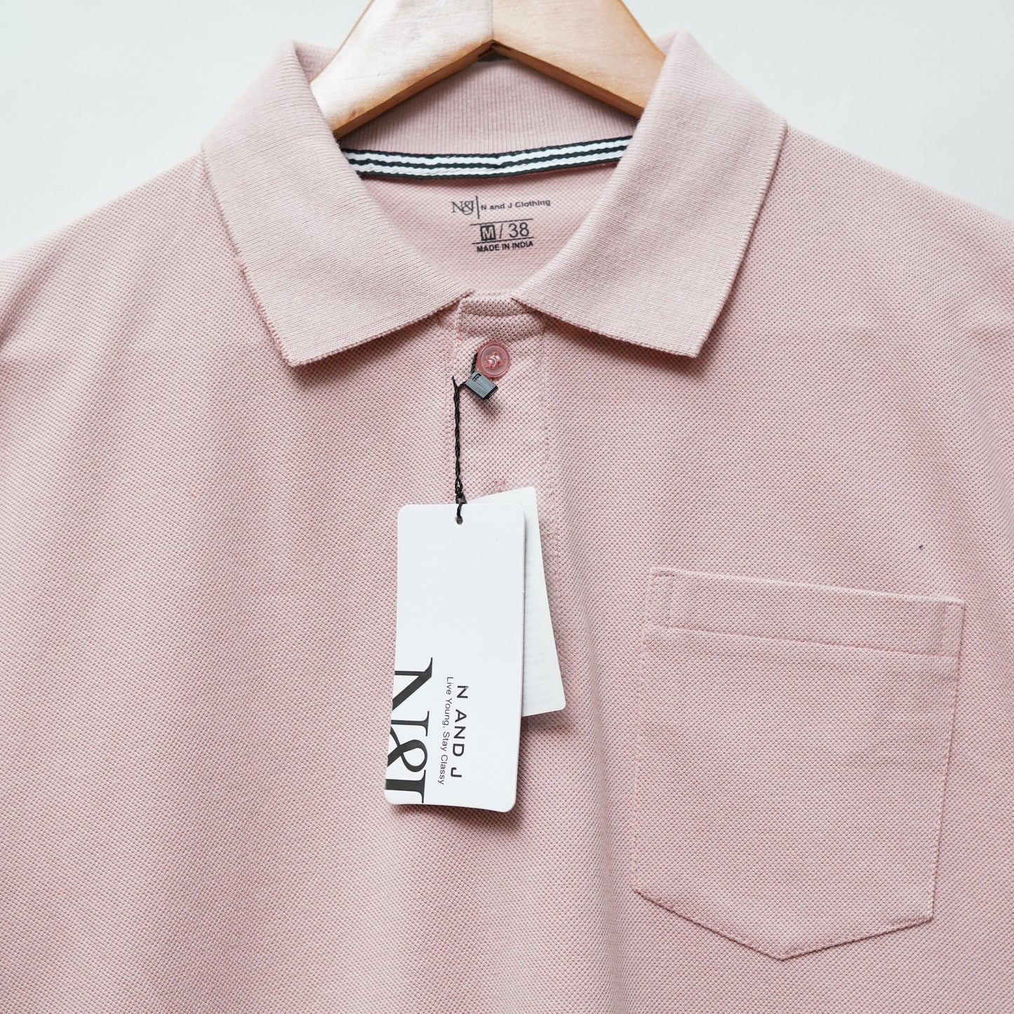 Peach | Solid Polo T-Shirt | Regular Slim Fit Cotton