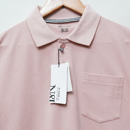 Peach | Solid Polo T-Shirt | Regular Slim Fit Cotton