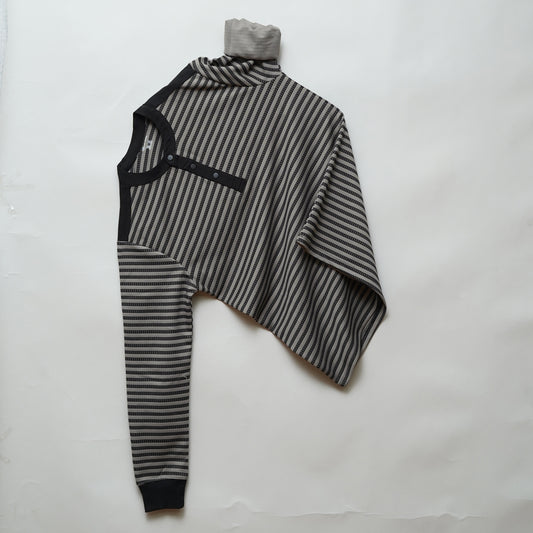 Pista | Henley Neck Striped T-Shirt | Full Sleeve