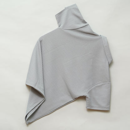 Grey | Pique Textured | Polo Zipper T-Shirt