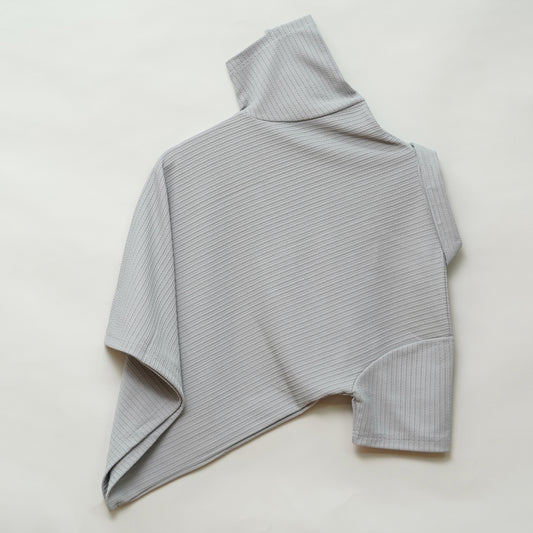 Grey | Pique Textured | Polo Zipper T-Shirt