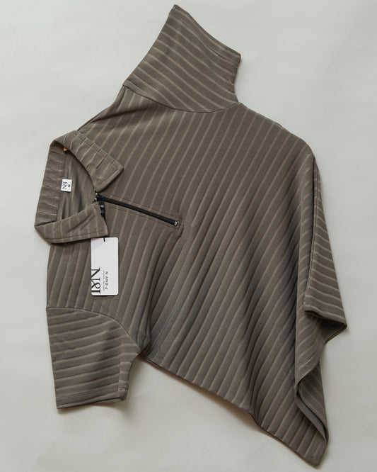Kiwi | Jacquard Knit Textured | Polo Zipper T-Shirt