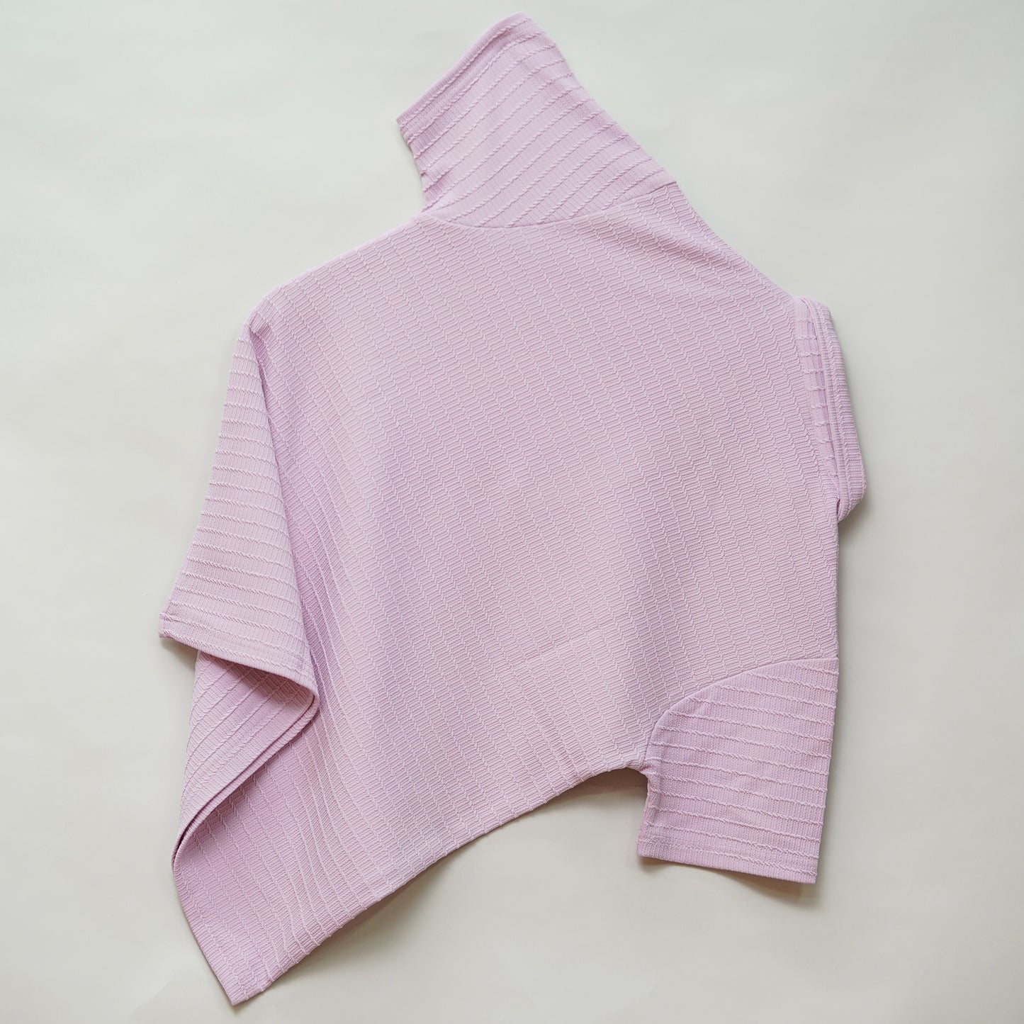 Lavender | Box Waffle Knit | Polo Zipper T-Shirt