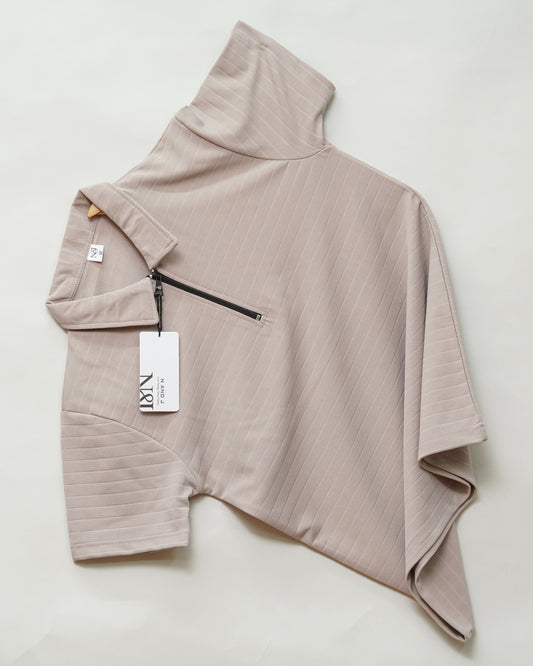 Mint | Pique Square Grid | Polo Zipper T-Shirt
