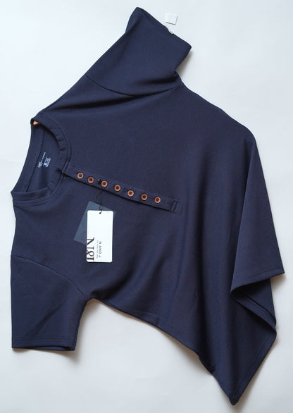 Navy Blue | Premium Henley Neck | Polo T-Shirt