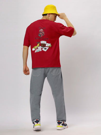 Red Supima Oversized Graphic T-shirt